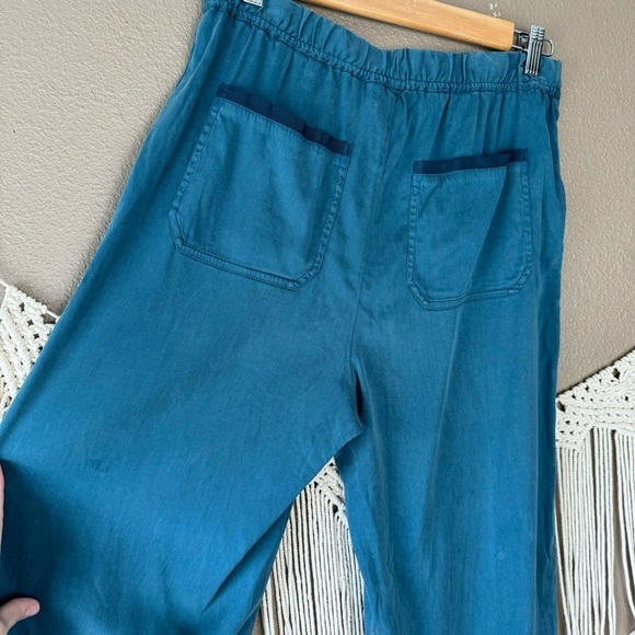 Soft Surroundings Lush Living flowy pants loose fit pull on blue tencel D - Picture 8 of 9